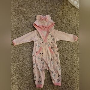 Baby girls hooded Disney Minnie Mouse jumpsuit